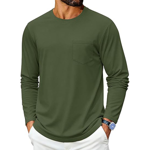 Camisetas de manga larga para hombre, camisetas de algodón con cuello redondo, camisetas básicas suaves e informales de manga larga - Product Image 2