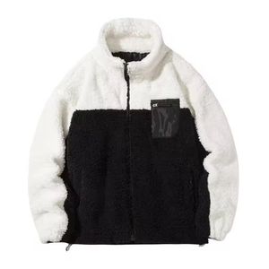 Veste d'hiver en sherpa à fermeture éclair, couleur unie personnalisée, manches longues amples, veste en polaire, veste de mode streetwear - Product Image 3