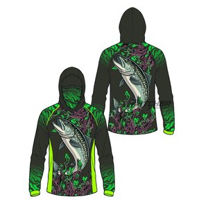 Chemise de pêche à capuche respirante et imperméable par sublimation, fabriquée au Pakistan pour la pêche en haute mer - Product Image 4