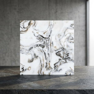 Azulejos de Porcelana con Efecto Mármol Marrón Onyx Vistaar, 20 mm, 600x600 mm, Cerámica Brillante para Baño, Exterior, Adhesivos, Diseño de Villa - Product Image 5
