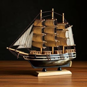 Barco Náutico de Madera, Navegador Costero Coleccionable para Decoraciones con Temática Oceánica, Exhibiciones de Interiores Marinos y Atractivo Náutico - Product Image 3