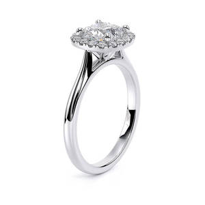10K Rose Gold <b>Cushion</b> Cut Lab Grown Diamond Halo Engagement Ring 1.5 CT Cluster Setting IGI Certified Trendy Wedding Party - Product Image 5
