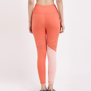 Fabrication professionnelle de leggings pour femmes, qualité supérieure, dernier design, style de leggings avec panneaux orange et rose, à porter toute l'année - Product Image 2