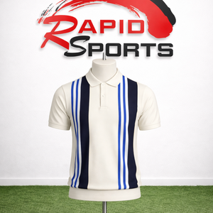 Polo Retro a Rayas de Alta Calidad para Hombre, Manga Corta, Informal, de Punto, para Golf - Product Image 1