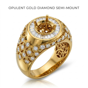 Luxury 18K Solid Yellow Gold Semi Mount Engagement Ring Diamond Mounting Wedding Band Custom Jewelry Factory MOQ 1pc - Product Image 1