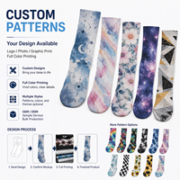 Chaussettes personnalisées pour adultes, impression couleur intégrale par sublimation, respirantes, 100% coton, OEM ODM, streetwear, équipes, événements, personnalisables