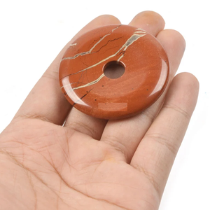 Donuts en cristal naturel, pierre de jaspe rouge, pierre précieuse, pierre de cristal, pierres de guérison Reiki, agate - Product Image 3