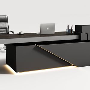 Escritorio Ejecutivo en Forma de L de 86 Pulgadas con Cajones Iluminados, Estación de Trabajo Grande para Oficina, Hogar y Negocios - Product Image 5