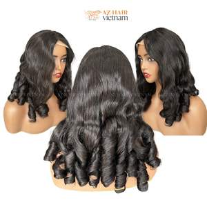 Cabello humano tejido Curl Tip Peluca de cabello humano vietnamita Full HD Encaje Frontal/Cierre, 100% cabello humano crudo, cabello Remy - Product Image 2