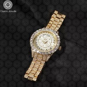 Charm Jewells Montre de luxe pour homme en acier inoxydable, cadran rose de 40 mm, lunette en cristal, mouvement mécanique, résistance à l'eau 10 bars - Product Image 1