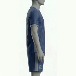 Ensemble de maillot de football personnalisé pour hommes, impression sublimée, col rond, manches courtes, polyester respirant, kit de football toutes saisons - Product Image 4