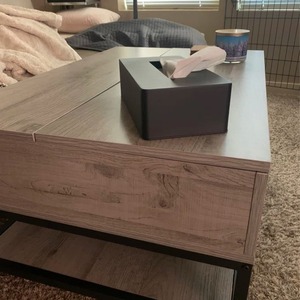 Modern Black Square Tissue Box Cover with Textured Surface for Home Decor - Product Image 3