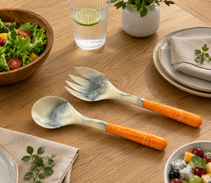 Ensemble d'ustensiles élégants en résine pour salade, design moderne, écologique, passe au lave-vaisselle, manuel, haute qualité, compatible micro-ondes - Product Image 4