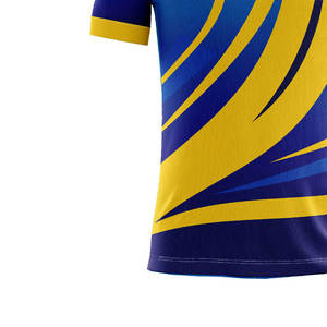 OEM <b>Men's</b> Blue And <b>Yellow</b> Sublimation <b>T</b>-<b>Shirt</b> Short Sleeve O-Neck Geometric Sporty Tee Outfits - Product Image 4