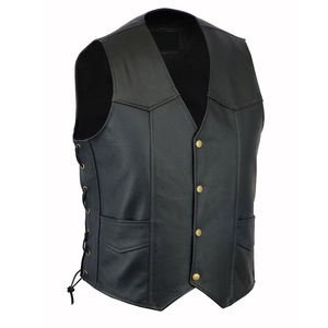 Gilet de moto sans manches en cuir véritable personnalisé pour homme, homologué CE, imperméable, respirant, protection pour la conduite 2026 - Product Image 3