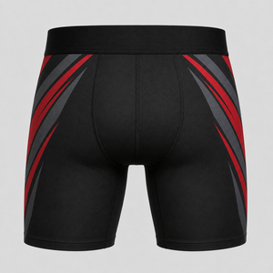 Shorts de compression MMA pour hommes Khawaja Rafique Ullah Enterprises, noir, rouge, gris, coupe régulière, évacuation de l'humidité, respirant, extensible, 300g - Product Image 2