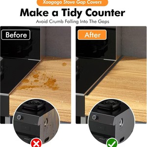2 PCS Stainless steel stove <b>gap</b> cover Adjustable oven <b>gap</b> filler Kitchen appliance sealer Detachable standing type - Product Image 4