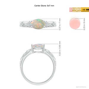 Top Quality 14K Pure Gold Oval Cut Natural Ethiopian <b>Opal</b> Vintage Style Wedding <b>Ring</b> with Accents Diamond Certified Fine Jewelry - Product Image 3