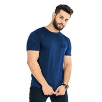 T-shirt Homme Tendance Léger 100% Polyester Coupe Slim Respirant Écologique Logo Gaufré Manches Courtes Marque Personnalisée Unique