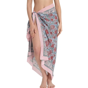 <b>Swimsuit</b> Beach Sarong Cover Ups for Swimwear Women-Hand Print <b>Wrap</b> Skirt - Product Image 2