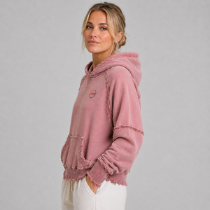 New Arrival <b>Women</b> Distressed <b>Hoodie</b> Custom Logo <b>Soft</b> Cotton Fleece Warm Breathable Casual Streetwear Pullover <b>Hoodie</b> Wholesale - Product Image 2