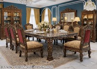 Ensemble de table à manger 8 places en teck et velours rouge Majestic Look, chaises pliantes modernes confortables sur mesure, gain de place pour la maison
