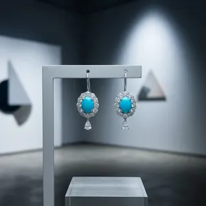 Natural <b>Turquoise</b> Pear Cut 925 Sterling Silver 18K Gold Plated Luxury Women's Moissanite Stud Earrings Engagement Wedding Party - Product Image 2