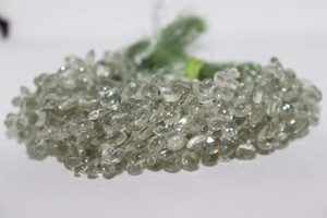 Cuentas en forma de corazón facetadas de amatista verde, 8mm, 8 pulgadas, corazón de corte lateral de amatista, cuentas al por mayor para la fabricación de joyas - Product Image 2