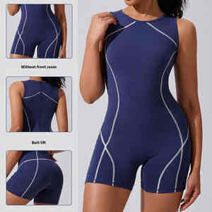 Bodysuits y Monos para Mujer, Manga Corta, Hasta la Rodilla, Spandex/Poliéster, Secado Rápido, Transpirable, Ecológico, de Una Pieza, Nuevo - Product Image 5