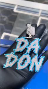 Colgante Personalizado con Nombre de Letra VVS Moissanite, Estilo Hip Hop, Esmaltado, Plata 925, Iniciales, Chapado en Oro y Rodio, Engaste de Garra, Unisex - Product Image 2