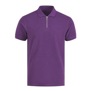 Polo brodé personnalisé en gros, respirant, séchage rapide, écologique, avec fermeture éclair quart de tour pour hommes - Product Image 1