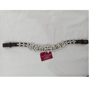 Custom High Quality Mega Bling Horse Leather Brow Band Hecho a mano Todos los tamaños | Venta al por mayor Horse Bling Browbands - Product Image 3