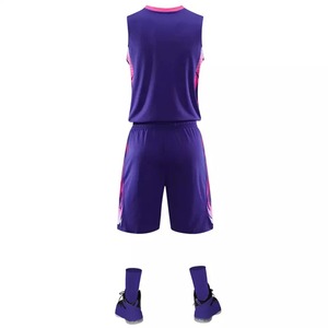 Professional Basketball Uniform Set Game Day Jerseys Shorts Breathable Moisture Wicking 100% <b>Polyester</b> Fabric Adult Men's - Product Image 4