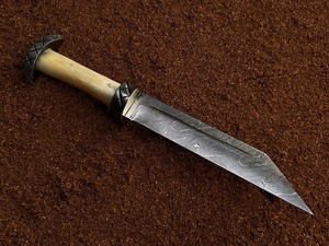 Premium Handcrafted Viking Camping <b>Knife</b> Damascus Steel <b>Bone</b> <b>Handle</b> Drop Point Straight Edge Full Tang Hunting Bushcraft - Product Image 4
