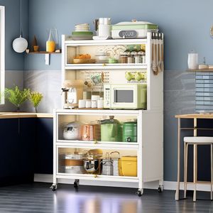 Scaffali Metallici per Stoccaggio, Pratici Mobili da Cucina per un'Organizzazione Efficiente - Product Image 1