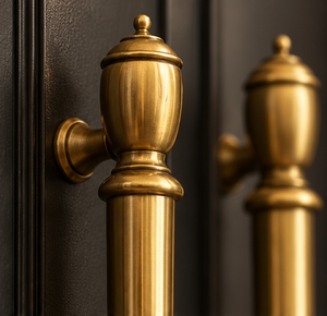 Poignée de porte cannelée classique, finition dorée, poignée décorative pour armoire, quincaillerie de meuble verticale longue - Product Image 2