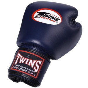 Gants de boxe Blue Twins de fabricants professionnels, 100% cuir véritable, équipement de combat, kickboxing, scène sportive - Product Image 6