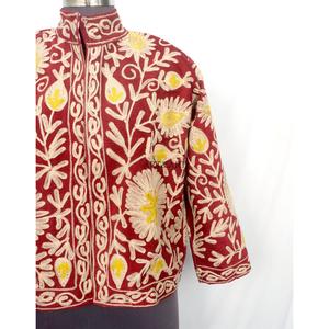 Veste matelassée épaisse pour femme, tendance automne-hiver, broderie florale faite à la main, 100% coton, séchage rapide, écologique - Product Image 2