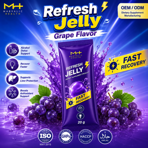 Gel Refrescante Maryalic Health 30g/20g, Recuperación Rápida, Sabor Naranja, Limón y Uva, Suplemento Dietético en Sobres, Tecnología de Tiras de Gel - Product Image 4