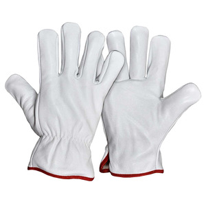 Gants de travail de conducteur en cuir de mouton industriel blanc 10 "gants de conducteur en peau de chèvre en cuir de grain de vache gants de travail de jardinage en cuir - Product Image 3