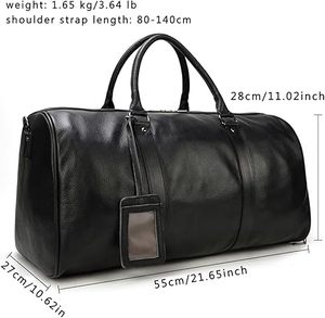 Genuine Leather Gym Bag Vintage Weekender <b>Backpack</b> Water Resistant Durable <b>Large</b> Capacity Zipper Closure Custom Logo Unisex - Product Image 6