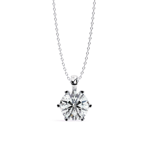 Bijoux de mariage, pendentif diamant rond brillant, couleur E, pierre cultivée en laboratoire, en or massif 10K, 14K, 18K, avec certificat IGI, unisexe - Product Image 5