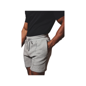Shorts Bermuda en coton uni pour homme avec poches, respirants, style décontracté, taille mi-haute, fermeture à cordon, gris - Product Image 6