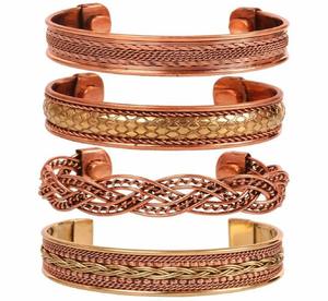 Pulseras de cobre hechas a mano, brazaletes de cobre de moda para mujer, pulseras de la India para la venta al por mayor, artesanías de moda. - Product Image 1