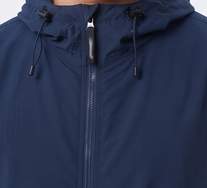 Veste coupe-vent à capuche pour homme, coupe ample, fermeture éclair, en nylon, décontractée, 100 % polyester, manches longues, épaules tombantes, hiver - Product Image 4