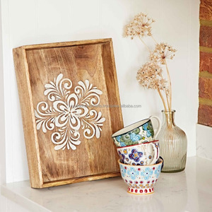 Plateau de service en bois très vendu pour des présentations de table élégantes et une décoration de la maison et du restaurant en provenance d'Inde - Product Image 3
