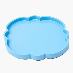 Elegance Blue Lacquer Cloud Tray Effect For Desks, Or <b>Coffee</b> <b>Tables</b> Tray For <b>Table</b> Decor And Food Presentation - Product Image 2