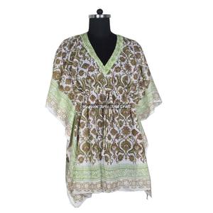 Robe de soirée africaine pour femmes, robes ethniques, robes courtes kaftan pour femmes KFCS089, meilleure fabrication de robes pour femmes avec impression à la main - Product Image 6