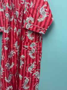 Robe kimono en coton imprimé indien, peignoir, tenue de détente bohème - Product Image 3