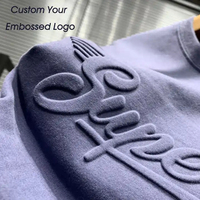 Camisetas con Relieve al por Mayor, Camisetas Unisex de Alta Calidad con Logotipo 3D Personalizado, 100% Algodón, Tallas Grandes, Manga Corta